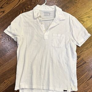 Faherty Men's Cream Polo Shirt